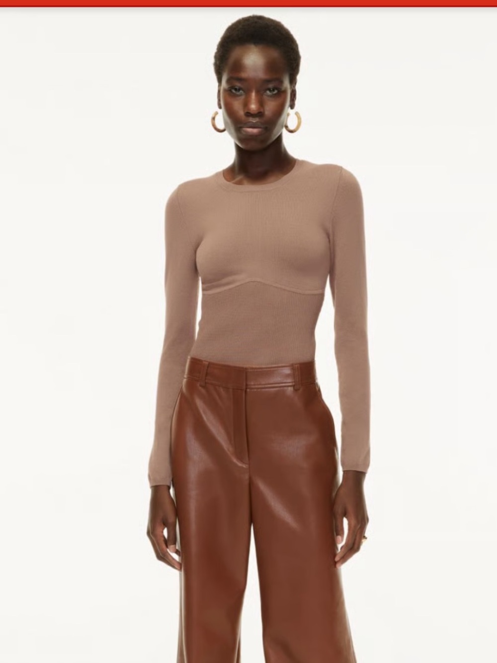 Aritzia Babaton Refinery Sweater Sculpt Knit Toasty Long Sleeve Corset XS